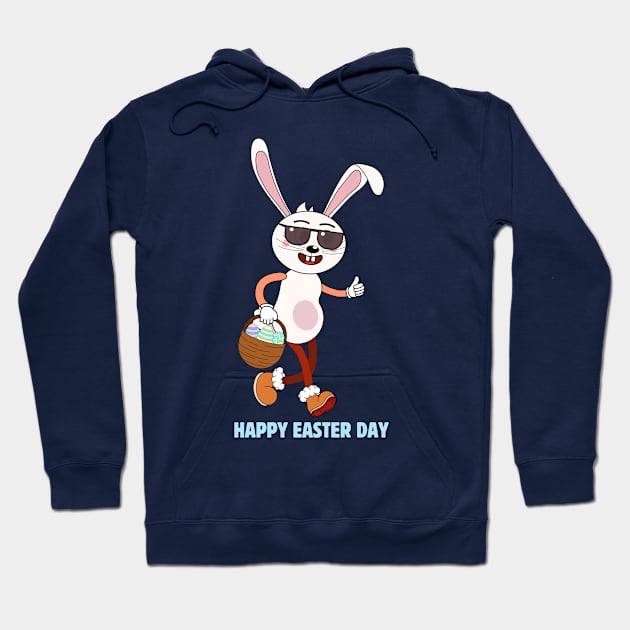 Happy Easter. Colorful and cool bunny design Hoodie by JK Mercha